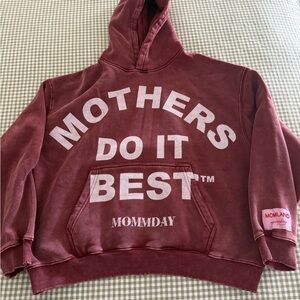 MOMDAY Mothers Do It Best Burgundy Hoodie